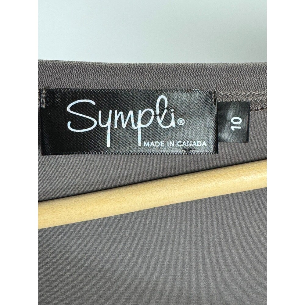 Sympli Top Womens 10‎ Brown V Neck Stretch Travel Minimalist Made in Canada - Picture 5 of 12